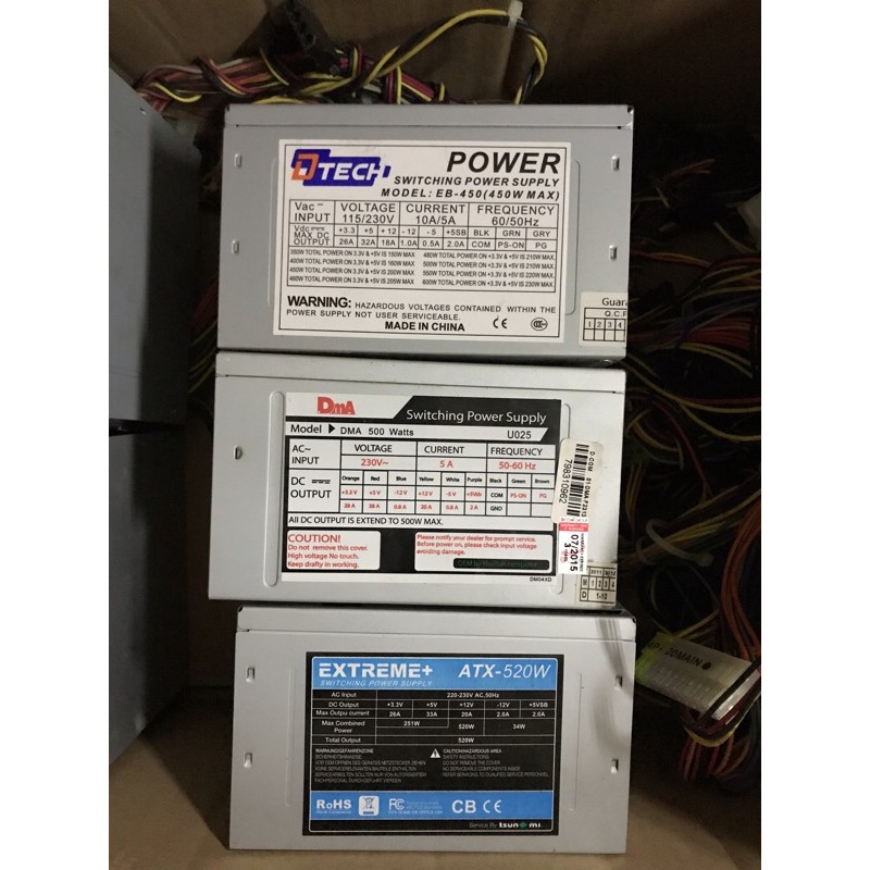 psu เพาเวอร์ซัพพลาย power supply 400-500w มือสองใช้งานปกติ