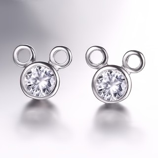 ต่างหูมิกกี้เม้าส์ Zircon เงิน 925 หูข้อมือผู้หญิง WE53R Earrings เงิน Fashion