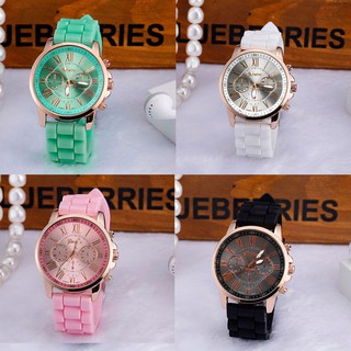 Geneva Lady Roman Digital Jelly Gel Quartz Analog Watch