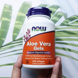 ว่านหางจระเข้สกัด Aloe Vera Gels, 250 Softgels (Now Foods®) ช่วยในการย่อยอาหารที่ดี