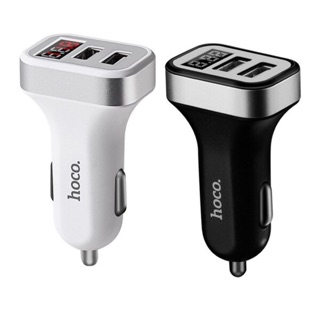 Hoco Z3 Car Charger LCD 2USB หัวชาร์จโทรศัพท์ในรถ หน้าจอLCDดิจิตอลแสดงตัวเลข (สีขาว)（สีดำ)