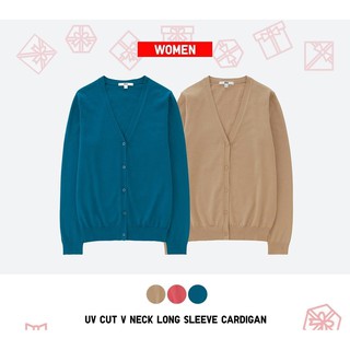 Uniqlo ของแท้ เสื้อคาร์ดิแกนผ้าซูพีมาตอตตอน กันยูวี แบบคอวี สาวๆกลัวแดดต้องมี สีสันสดใส ผ้านุ่มสบาย มาตำได้เลยจ้าา