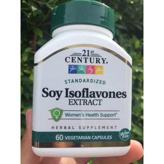 สารสกัดจากถั่วเหลืองไอโซฟลาโวนที่ได้มาตรฐาน Soy Isoflavones Extract, Standardized 60 Vegetarian Capsules, 21st Century®