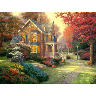 ภาพปักครอสติทช์คริสตัล DIY สไตล์ทิวทัศน์ ตกแต่งห้องนอน ห้องนั่งเล่น ตกต่งผนัง
