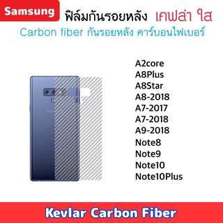 ฟิล์มหลัง Kevlar Samsung เคฟล่า A2core A8plus A8sate A8-2018 A7-2017 A7-2018 A9-2018 Note8 Note9 Note10 Note10Plus