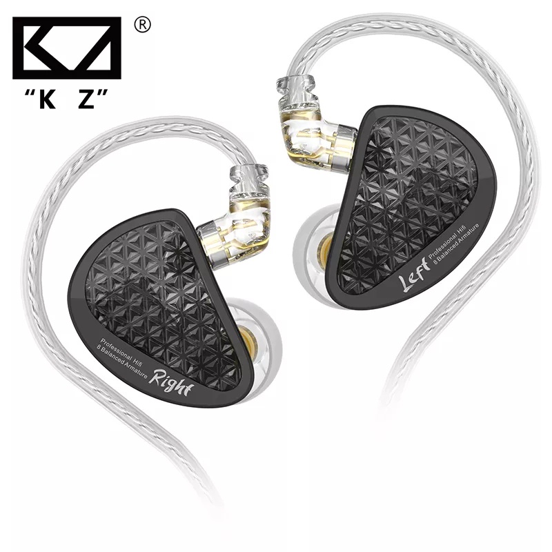 KZ AS16 Pro In Ear หูฟังแบบมีสาย 16BA Balanced Armature HIFI Bass Monitor หูฟังตัดเสียงรบกวนหูฟังกีฬาชุดหูฟัง