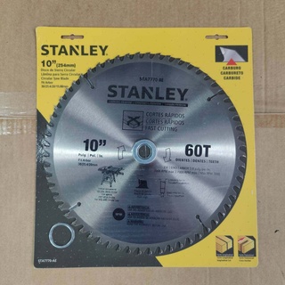 OK  STA7770/20-536 Stanley ใบเลื่อยวงเดือน 10 นิ้ว 60 ฟัน (ฟันคาร์ไบด์) รูเพลา 30/25.4/20/15.88 มม มีแหวนรองแถมให้