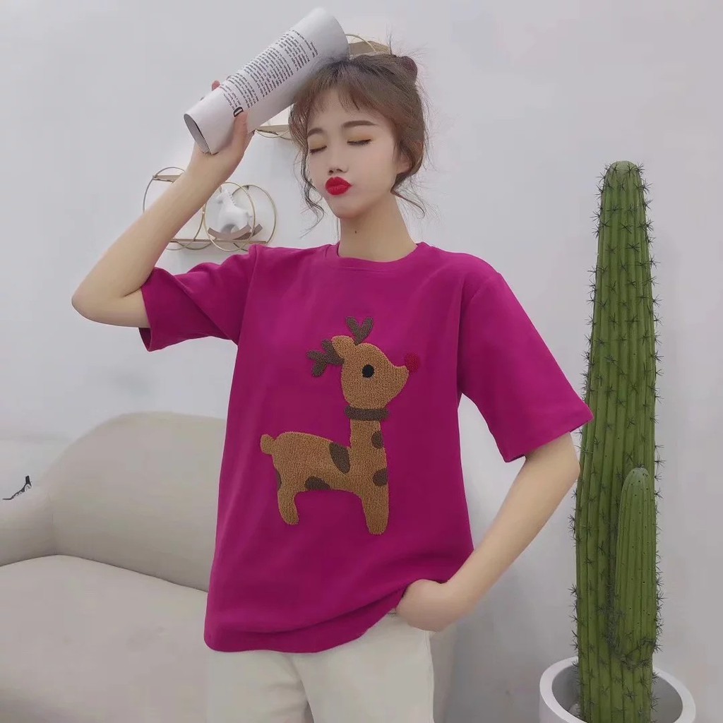 LH.Sunday🍀 เสื้อยืดคอกลมลายเจ้ากวางสุดนั้ลร้าาคคค 🦌💕 ผ้านิ่มใส่สบาย รุ่นนี้จัดให้จุกๆ 7 สียั่วๆบดกันไปเล้ยย 💣🔥🔥 - รูปที่ 5