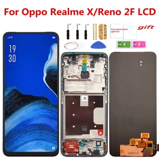 อะไหล่หน้าจอสัมผัส LCD 100% พร้อมกรอบ สําหรับ OPPO Reno 2F OPPO Realme X