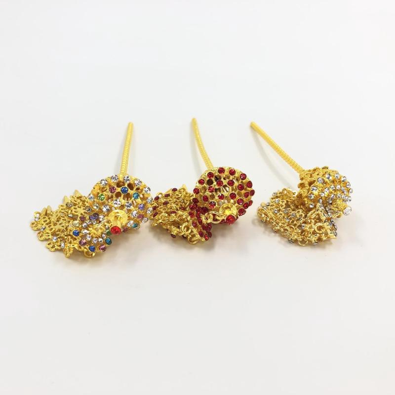 Vintage jewelry Thai Pin Barrette Hair Pin Hair Jewelry Gold Hair Jewelry Diamond