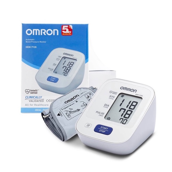 Omron ออมรอน เครื่องวัดความดัน วัดความดันโลหิต แบบอัตโนมัติ รับประกัน 5 ปี รุ่น HEM 7130  / HEM-7120