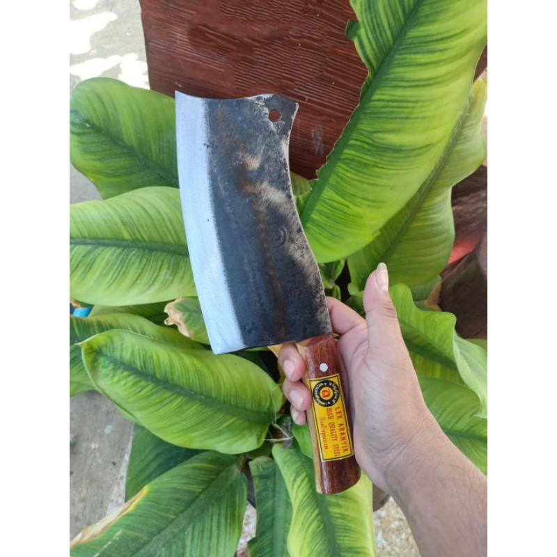 มีดสับกระดูก ทรงหลังอูฐ มีดบังตออรัญญิกแท้100%ทำจากเหล็กแหนบตัวมีดเป็นเหล็กชิ้นเดียวกันกับด้ามประกบด้วยไม้ทนทาน - รูปที่ 5