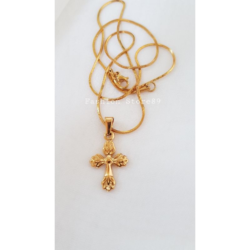 สร้อยคอไขว้แฟชั่นสแตนเลสสีขาวไทเทเนียมนําเข้า SP02