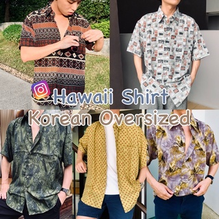 🔥[โค้ดหน้าร้านลดเพิ่ม 30บาท]🔥เสื้อเชิ้ตแขนสั้นฮาวาย 5แบบ y2k Oversized Shirt ผ้านุ่มลื่น ใส่สบายมาก ไม่ต้องรีด ZURI