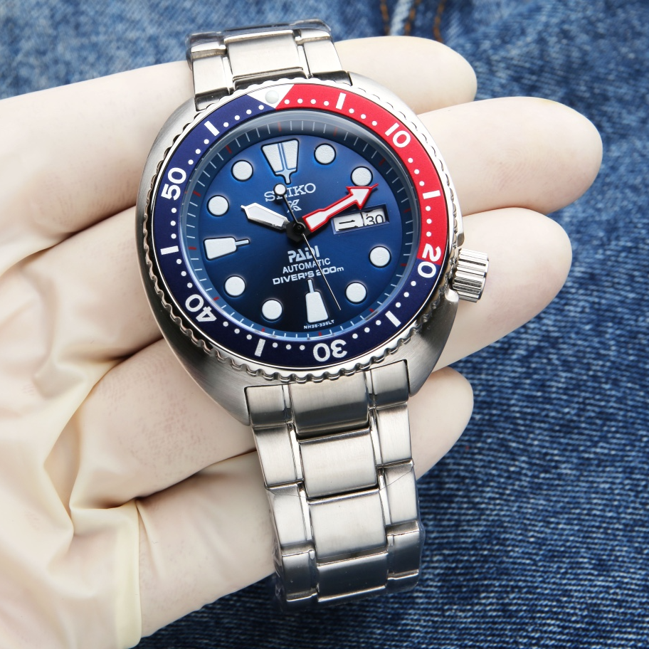 Seiko PADI Mens Automatic Mechanical Watch Double Calendar Strong Luminous Solid Steel Belt