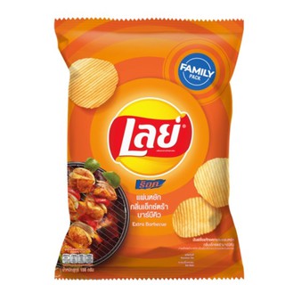 เลย์ ร็อค มันฝรั่งแท้ทอดกรอบแผ่นหยัก กลิ่นเอ็กซ์ตร้าบาร์บีคิว 158กรัม Lays Rock Crispy Potato Chips Extra BBQ Flavor