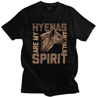 [S-5XL]เสื้อยืดแขนสั้น พิมพ์ลายสัตว์ Hyena s Pre-shrunk African Wildlife Lover Furry สไตล์เรโทร เหมาะกับของขวัญ สําหรับผ