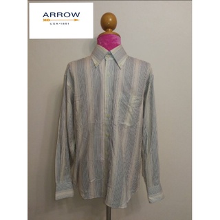 Arrow (USA 1851) 🇺🇸 Brand_2nd hand เสื้อเชิ้ตแขนยาวผ้าฝ้าย 100% แท้มือสองกระสอบนำเข้า​