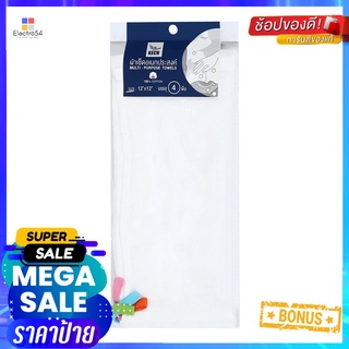 ผ้าเช็ดอเนกประสงค์สีขาว KECH สีขาว 4ชิ้น/แพ็คMULTI-PURPOSE TOWEL KECH WHITE 4PCS