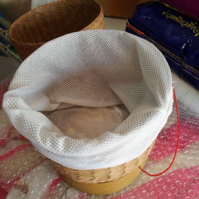 ผ้ารองกระติบข้าวเหนียว(ถุงผ้าตาข่ายกันข้าวเละ)
