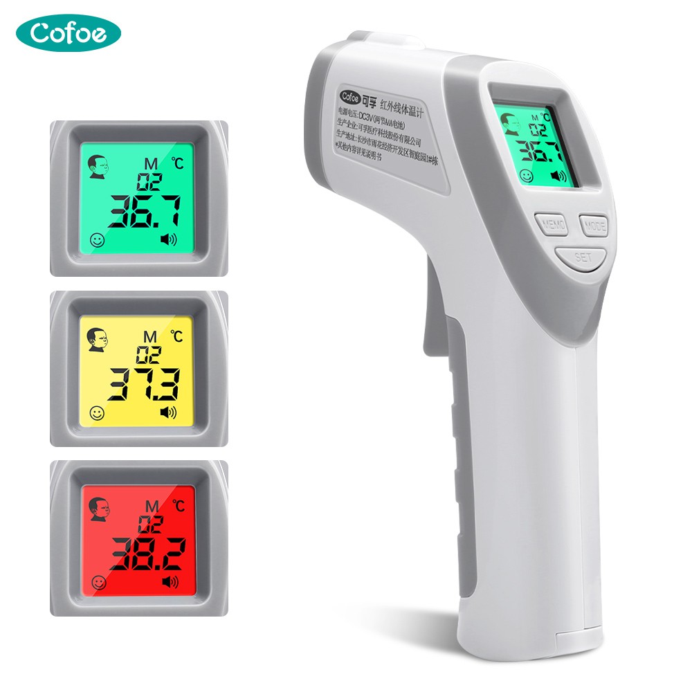 Cofoe Infrared Forehead Thermometer Body/Object Household Non-contact Digital Thermal Scanner Fever LCD Temperature Sensor for Baby Child and Adult