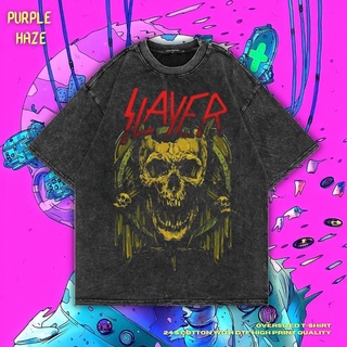 เสื้อยืด ขนาดใหญ่ สีม่วง | หินล้างทําความสะอาด | เสื้อเชิ้ต พิมพ์ลายวง Slayer | เสื้อยืด ขนาดใหญ่ | สไตล์วินเทจ | เสื้อท