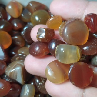 เรดอาเกต Red Agate ขนาด 5-15 mm น้ำหนัก 50-100 กรัม หินธรรมชาติ หินเกล็ด หินสี หินมงคล หินนำโชค ของแท้จากธรรมชาติ TB