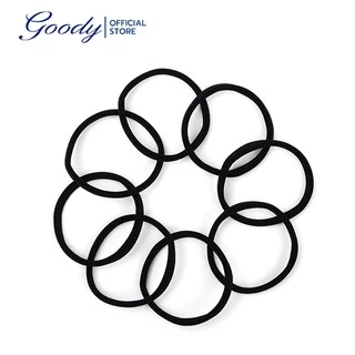 Goody ยางรัดผม ทรงแบนสีดำ 8 เส้น สำหรับผมหนาหรือปานกลางหรือชอบออกกำลังกาย ยืดหยุ่นได้ดี ทำให้ไม่กินเส้นผม