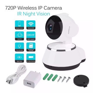 Camera  Wifi IP Camera V380 pro 720P 1 ล้านพิกเซล กล้องวงจรปิดไร้สาย หันได้รอบทิศทาง Blue sky