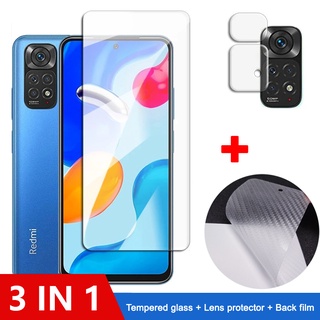 3-in-1 Redmi Note 11 Pro 5G ฟิล์มกระจกนิรภัย HD ป้องกันหน้าจอ Xiaomi Redmi 10 9T Note 11 11s 10T 10  10s 5G 4G 9H ฟิล์มป้องกัน