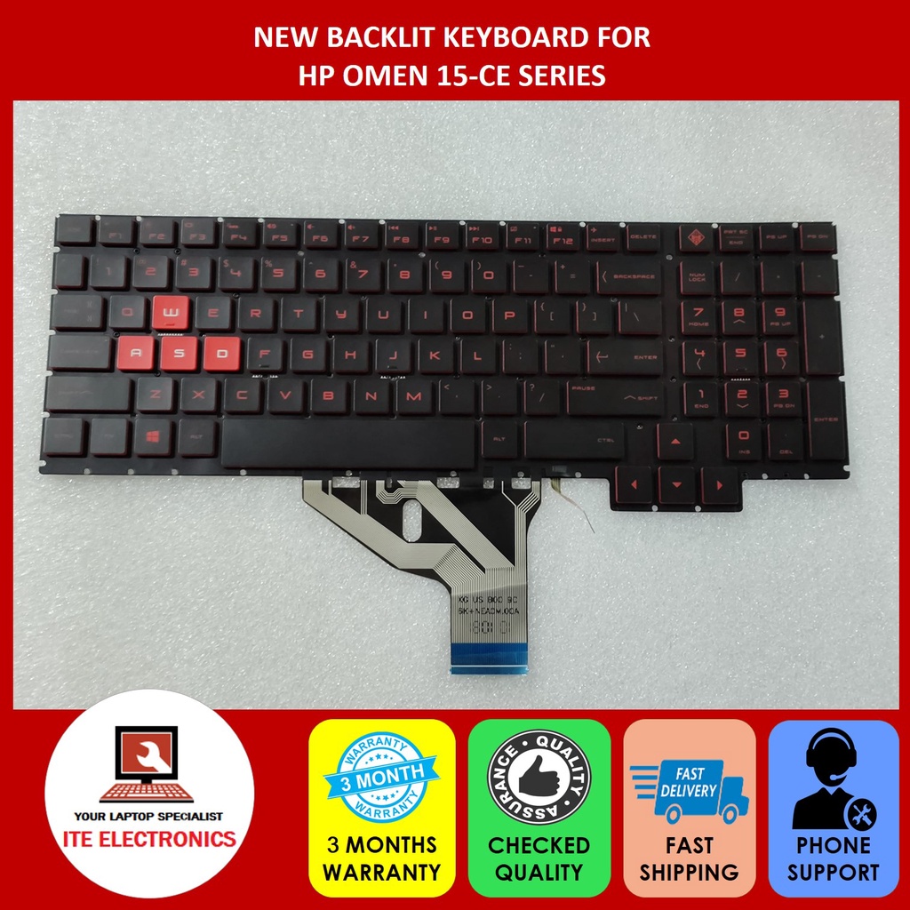ใหม่ HP OMEN 15-CE 15-CE020CA 15-CE026TX 15-CE072TX 15-CE198WM SERIES LAPTOP RED BACKLIT คีย์บอร์ด