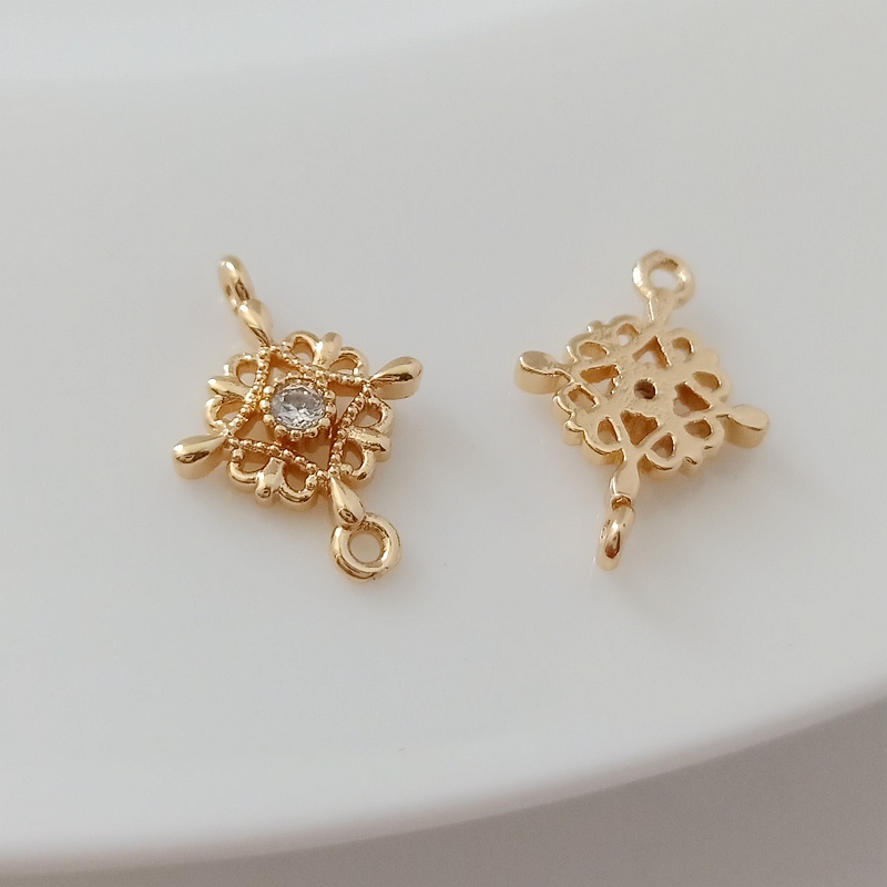 เครื่องประดับ สร้อยคอ สร้อยข้อมือ แหวนคู่ ประดับเพทาย ลูกไม้ สีทอง 14K 10 มม. แฮนด์เมด DIY ราคา ถูกที่สุด ดีลบีเคเค แกลเลอรีภาพที่ 6