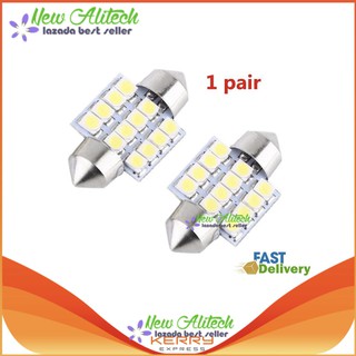 New Alitech 2 ชิ้น 12 โวลต์ 12SMD หลอด LED ไฟอ่านหนังสือไฟสีขาว