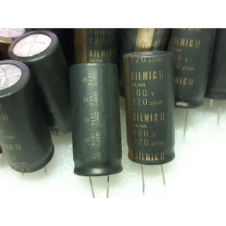 Elna Silmic II 220uf 100v capacitor ตัวเก๋บประจุ คาปาซิเตอร์