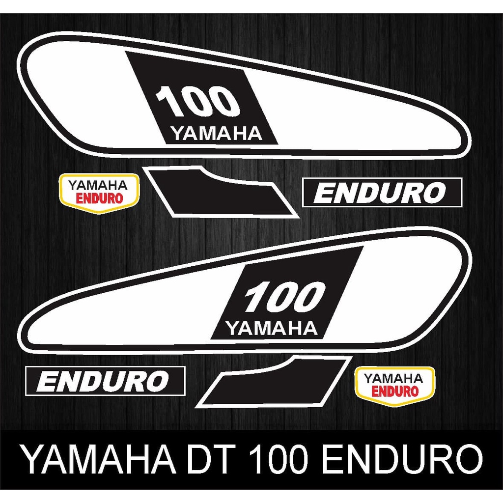 YAMAHA DT 100 ENDURO VARIATION STRIPING ผลิตในสีลามิเนตไวนิล, ห้ามง่าย
