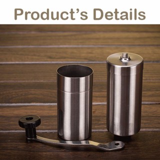 เครื่องบดเมล็ดกาแฟ Stainless ที่บดกาแฟ แบบมือหมุน  สีเงิน