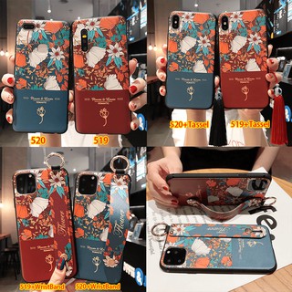 เคสโทรศัพท์อ่อนนุ่มพร้อมสายรัดข้อมือ OPPO Reno 2 A9 A5 2020 Back Cover Emboss Wrist Band Style Soft TPU Slim Phone Case