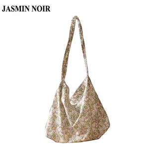 Jasmin NOIR กระเป๋าสะพายไหล่ กระเป๋าถือ ผ้าแคนวาส ลายก้อนเมฆ แฟชั่นเรียบง่าย สําหรับสตรี