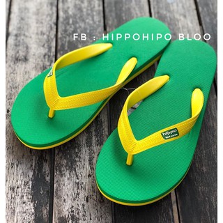 พื้นเขียวสายเหลือง Greenyellow Hippo Shoe รองเท้าแตะฮิปโป No.36-37-38-39-40-41-42-43-44