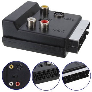 Rr S Video AV TV อะแดปเตอร์แปลง 21 Pin SCART Male to 3 RCA Female S-Video