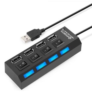 Di shop USB 2.0 High Speed 4 Port Power On/Off Switch LED Hub For PC Laptop Notebook