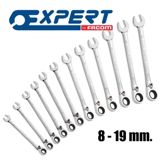 Expert ชุดประแจปากตายแหวนข้าง (แบบด้ามฟรี หรือก๊อกแก๊ก) 8-19mm.