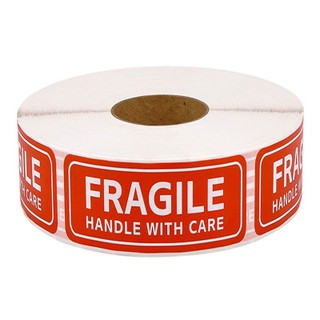 สติ๊กเกอร์ FRAGILE สติ๊กเกอร์ระวังแตก 1ม้วน500ดวง พร้อมส่งในไทย