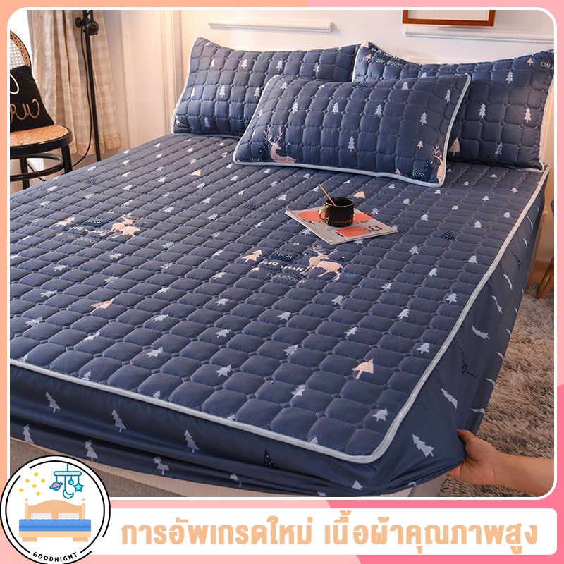 ผ้าปูที่นอน 6 ฟุต ผ้าปูที่นอนกันไรฝุ่น มี3.5ฟุต/5ฟุต/6ฟุต ผ้านิ่มลื่น ห้องนอน พร้อมส่ง