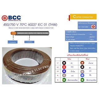 BCC สายไฟ THW 1*2.5mm² (100 เมตร)