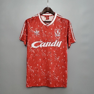 เสื้อกีฬาแขนสั้น ลายทีมชาติฟุตบอล Liverpool 89-91 สไตล์เรโทร