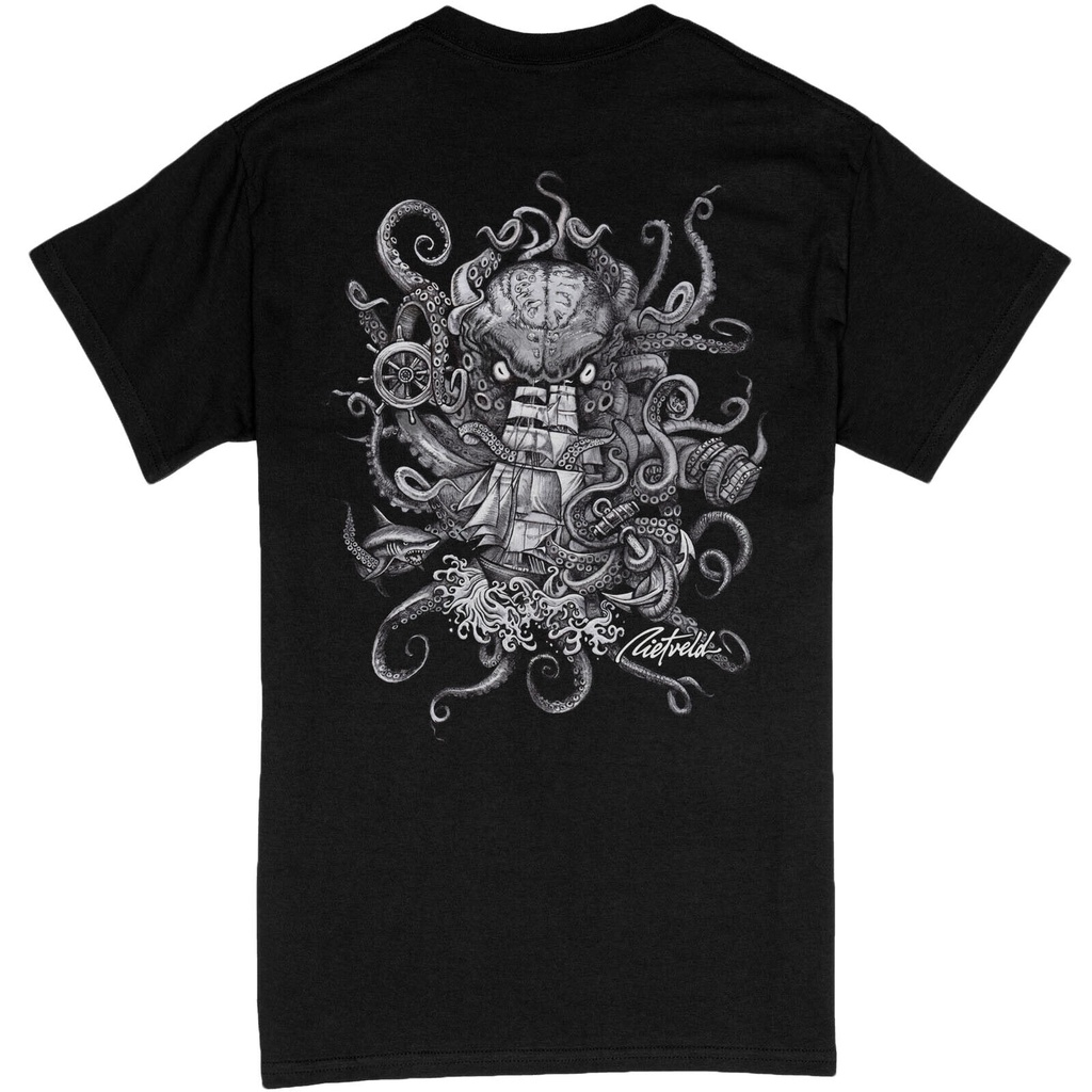 เสื้อผ้าผชเสื้อยืด ลาย Kraken Time สําหรับผู้ชายS-5XL