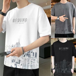 เสื้อทีเชิร์ตแขนสั้นยอดฮิต ผู้ชายใส่เที่ยวทำงานออกกำลังกาย Size(S-XXL) ใส่สบาย ผ้าดี ไม่ร้อน.ลายมาใหม่สวย