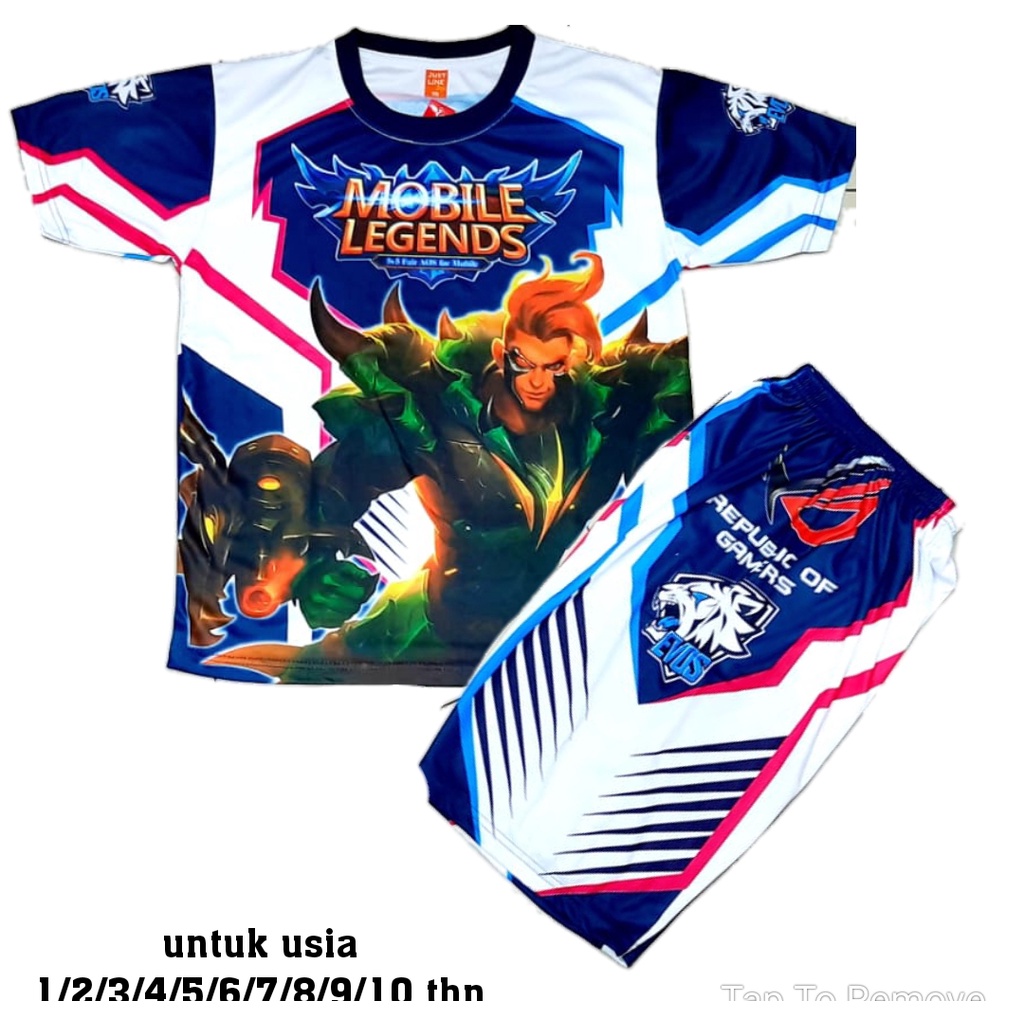 Free Fire Mobile Legends Gaming Clothes Set EVOS ROAR ONIC ALTER EGO MOBILE LEGENDS HERRO RRQ ตัวอัก