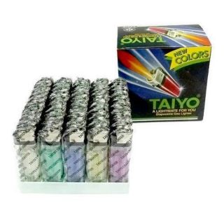 TAIYO ไฟแช็คก๊าซ ไทโย กล่องสีดำ ยกกล่อง 50ชิ้น GAS LIGHTER BLACK